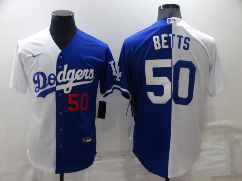 Men Los Angeles Dodgers 50 Betts white blue Game Nike 2022 MLB Jersey